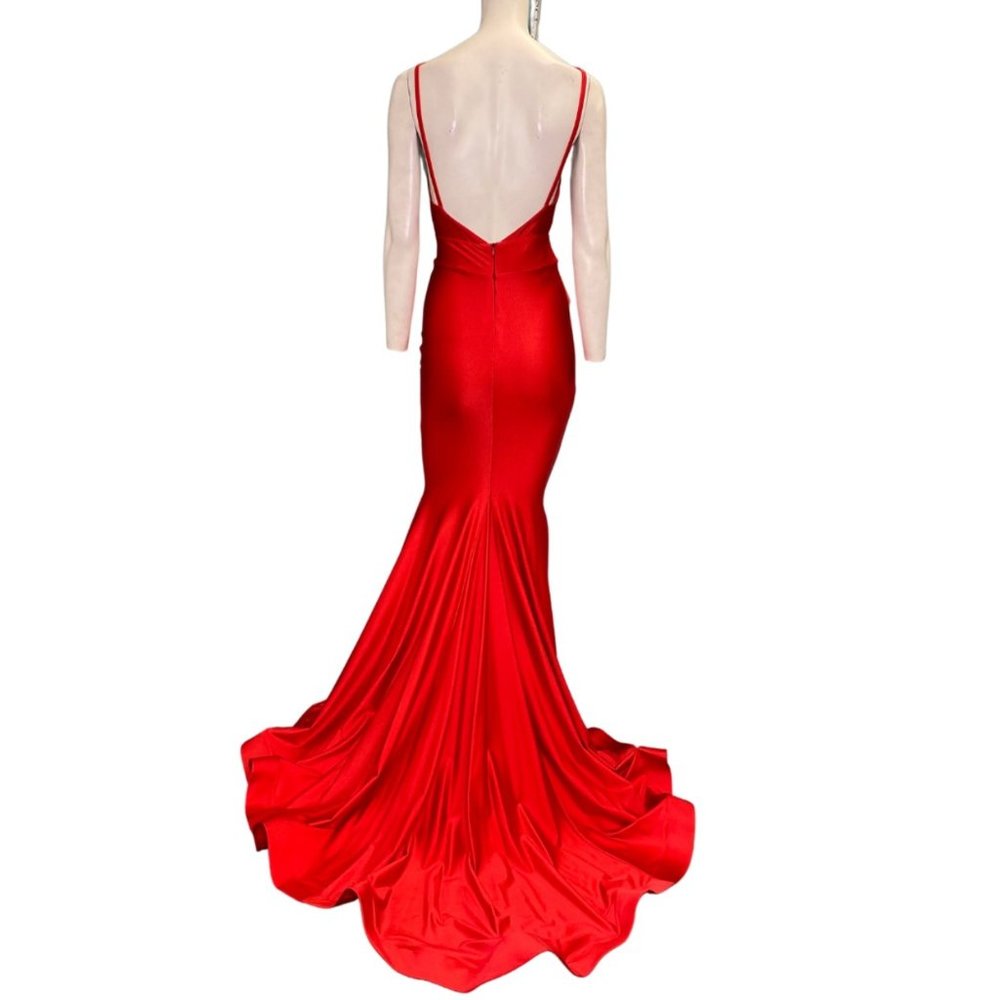Jessica Angel 347 Open Back V-neck Maxi Gown Perry Red Size XS NWT - Picture 2 of 2